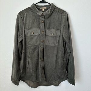 Women’s Democracy Dark Green Corduroy Button-Up Jacket - Size Medium